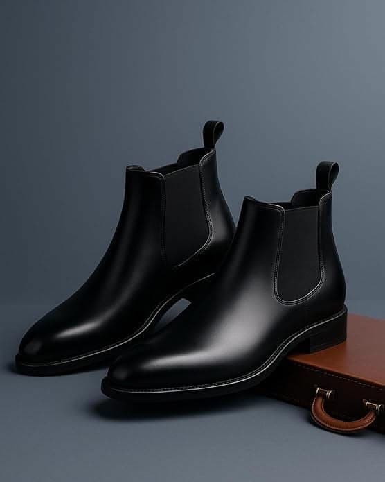 Black Leather Chelsea Boots