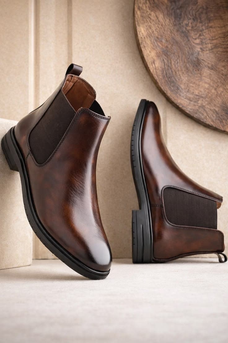Burnished Brown Chelsea Boots